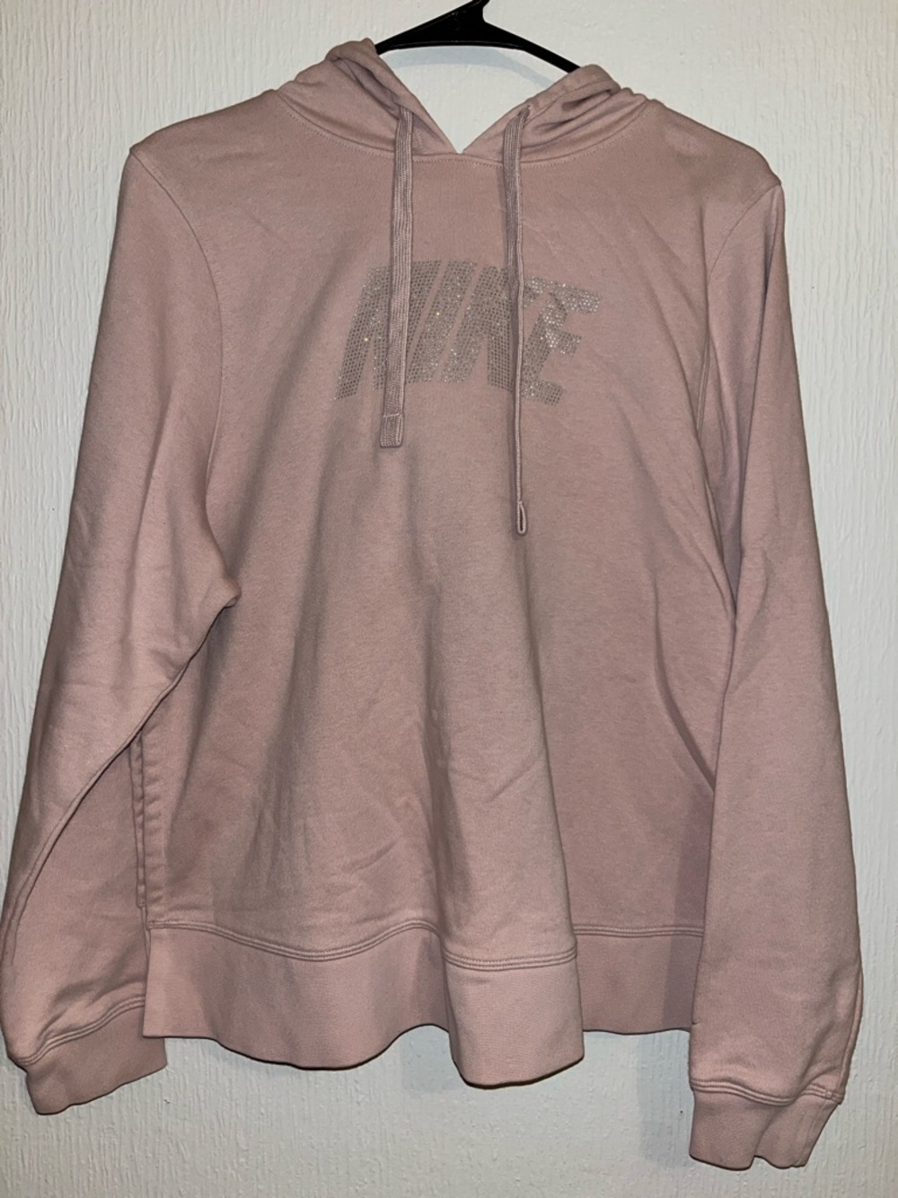 Nike Rose Pink Hoodie with Rhinestone Logo